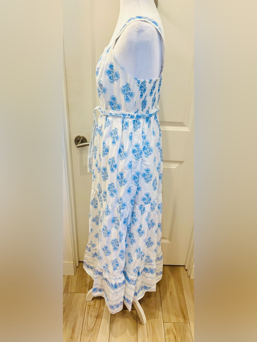 NWT Haute Hippie Light Blue and White Ikat print cotton sundress-4 - Picture 6 of 11